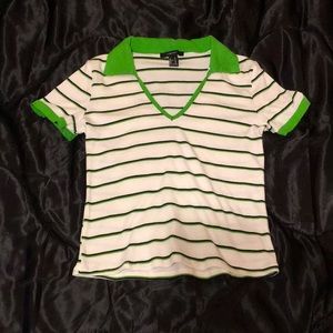 Striped collared t-shirt